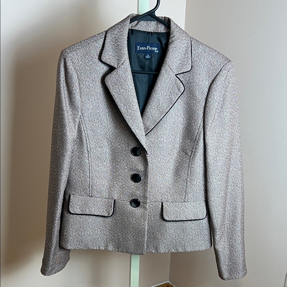 Evan Picone Women's Pink, black and silver Blazer